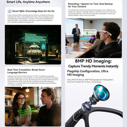 X01 Ultra Cycling Smart AI Sports Glasses 8MP HeyCyan, Six-axis Image Stabilization, Wi-Fi, BT Call, AI Voice Assistant, AI Translation