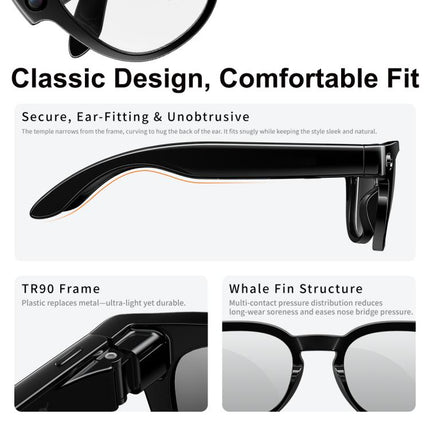 MT3 8MP Smart AI Glasses, WiFi, Touch Control, BT Call