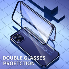 Double Sides Tempered Glass Magnetic Adsorption Metal Frame HD Screen Case