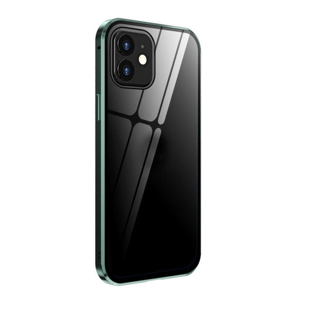 Double Sides Tempered Glass Magnetic Adsorption Metal Frame HD Screen Case, For iPhone 12 mini