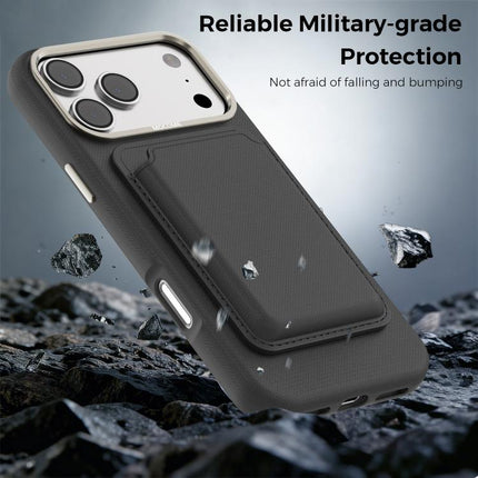 Mocome Plain Magnetic Card Bag Phone Case, For iPhone 17 Pro Max, For iPhone 17 Pro