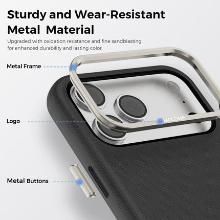 Mocome Plain Magnetic Card Bag Phone Case, For iPhone 17 Pro Max, For iPhone 17 Pro