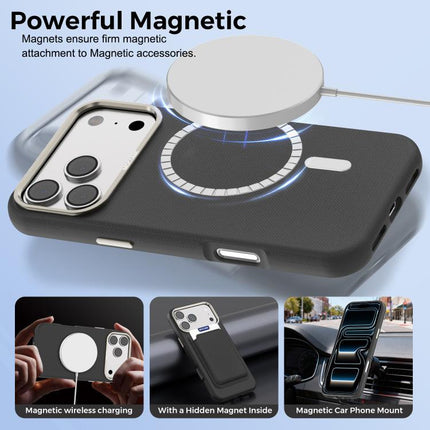 Mocome Plain Magnetic Card Bag Phone Case, For iPhone 17 Pro Max, For iPhone 17 Pro