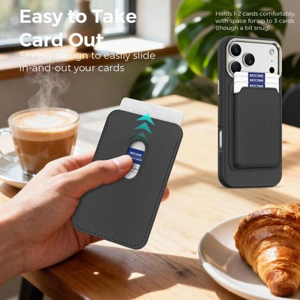 Mocome Plain Magnetic Card Bag Phone Case, For iPhone 17 Pro Max, For iPhone 17 Pro