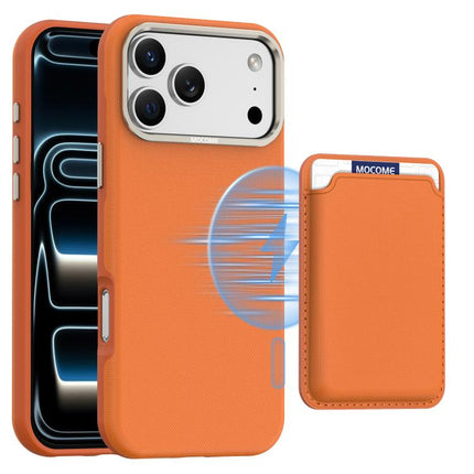 Mocome Plain Magnetic Card Bag Phone Case, For iPhone 17 Pro Max, For iPhone 17 Pro
