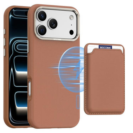 Mocome Plain Magnetic Card Bag Phone Case, For iPhone 17 Pro Max, For iPhone 17 Pro