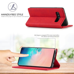 LC.IMEEKE Strong Magnetism Ultra-thin Horizontal Flip Shockproof Matte TPU + PU Leather Case with Holder & Card Slots & Wallet, For Samsung Galaxy S10, For Samsung Galaxy S10+