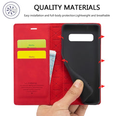 LC.IMEEKE Strong Magnetism Ultra-thin Horizontal Flip Shockproof Matte TPU + PU Leather Case with Holder & Card Slots & Wallet, For Samsung Galaxy S10, For Samsung Galaxy S10+