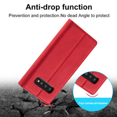 LC.IMEEKE Strong Magnetism Ultra-thin Horizontal Flip Shockproof Matte TPU + PU Leather Case with Holder & Card Slots & Wallet, For Samsung Galaxy S10, For Samsung Galaxy S10+
