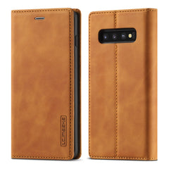 LC.IMEEKE Strong Magnetism Ultra-thin Horizontal Flip Shockproof Matte TPU + PU Leather Case with Holder & Card Slots & Wallet, For Samsung Galaxy S10, For Samsung Galaxy S10+