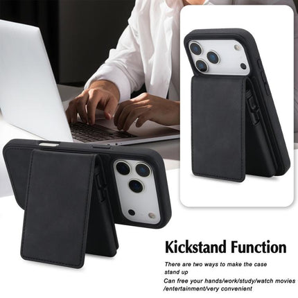 Retro Faux Leather Detachable Spring Loaded Card Bag Magnetic RFID Phone Case, For iPhone 17e / 16e, For iPhone 17 Pro Max, For iPhone 17 Pro, For iPhone 15 Plus