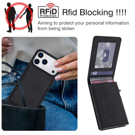 Retro Faux Leather Detachable Spring Loaded Card Bag Magnetic RFID Phone Case, For iPhone 17e / 16e, For iPhone 17 Pro Max, For iPhone 17 Pro, For iPhone 15 Plus