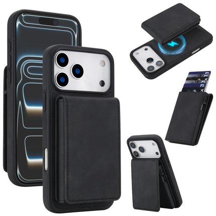 Retro Faux Leather Detachable Spring Loaded Card Bag Magnetic RFID Phone Case, For iPhone 17e / 16e, For iPhone 17 Pro Max, For iPhone 17 Pro, For iPhone 15 Plus