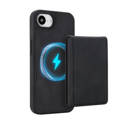 Retro Faux Leather Detachable Spring Loaded Card Bag Magnetic RFID Phone Case, For iPhone 17e / 16e, For iPhone 17 Pro Max, For iPhone 17 Pro, For iPhone 15 Plus