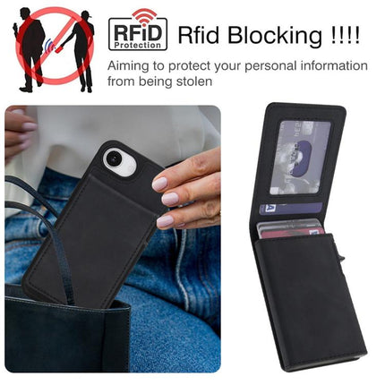 Retro Faux Leather Detachable Spring Loaded Card Bag Magnetic RFID Phone Case, For iPhone 17e / 16e, For iPhone 17 Pro Max, For iPhone 17 Pro, For iPhone 15 Plus