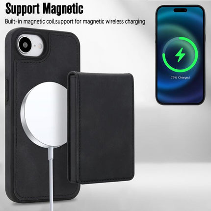 Retro Faux Leather Detachable Spring Loaded Card Bag Magnetic RFID Phone Case, For iPhone 17e / 16e, For iPhone 17 Pro Max, For iPhone 17 Pro, For iPhone 15 Plus