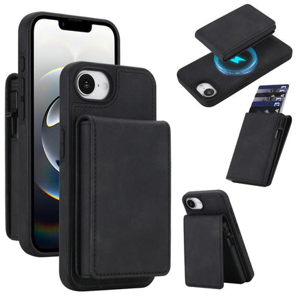 Retro Faux Leather Detachable Spring Loaded Card Bag Magnetic RFID Phone Case, For iPhone 17e / 16e, For iPhone 17 Pro Max, For iPhone 17 Pro, For iPhone 15 Plus