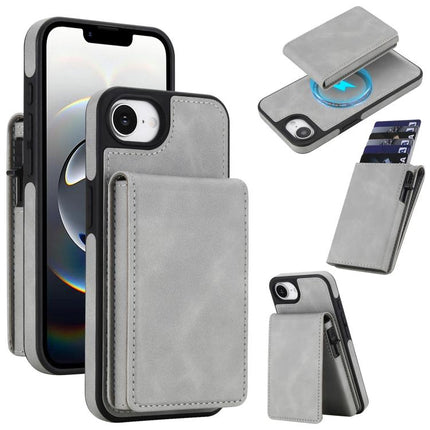 Retro Faux Leather Detachable Spring Loaded Card Bag Magnetic RFID Phone Case, For iPhone 17e / 16e, For iPhone 17 Pro Max, For iPhone 17 Pro, For iPhone 15 Plus