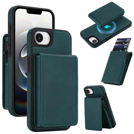 Retro Faux Leather Detachable Spring Loaded Card Bag Magnetic RFID Phone Case, For iPhone 17e / 16e, For iPhone 17 Pro Max, For iPhone 17 Pro, For iPhone 15 Plus