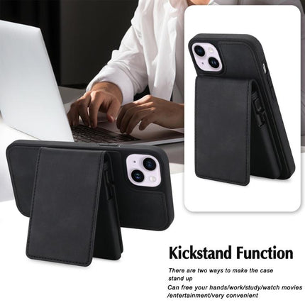 Retro Faux Leather Detachable Spring Loaded Card Bag Magnetic RFID Phone Case, For iPhone 15, For iPhone 14 Plus, For iPhone 14 / 13, For iPhone 12 / 12 Pro