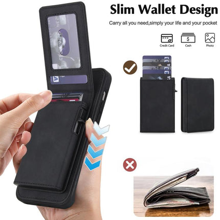 Retro Faux Leather Detachable Spring Loaded Card Bag Magnetic RFID Phone Case, For iPhone 15, For iPhone 14 Plus, For iPhone 14 / 13, For iPhone 12 / 12 Pro