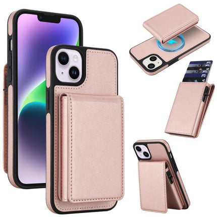 Retro Faux Leather Detachable Spring Loaded Card Bag Magnetic RFID Phone Case, For iPhone 15, For iPhone 14 Plus, For iPhone 14 / 13, For iPhone 12 / 12 Pro