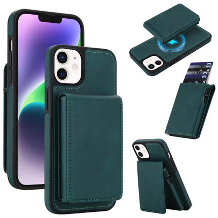 Retro Faux Leather Detachable Spring Loaded Card Bag Magnetic RFID Phone Case, For iPhone 15, For iPhone 14 Plus, For iPhone 14 / 13, For iPhone 12 / 12 Pro
