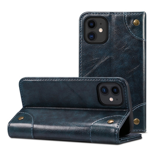 Barocke, schlichte horizontale Klapphülle aus Leder mit Halter, Kartenfächern und Geldbörse, für iPhone 12 mini, für iPhone 12 / 12 Pro, für iPhone 12 Pro Max