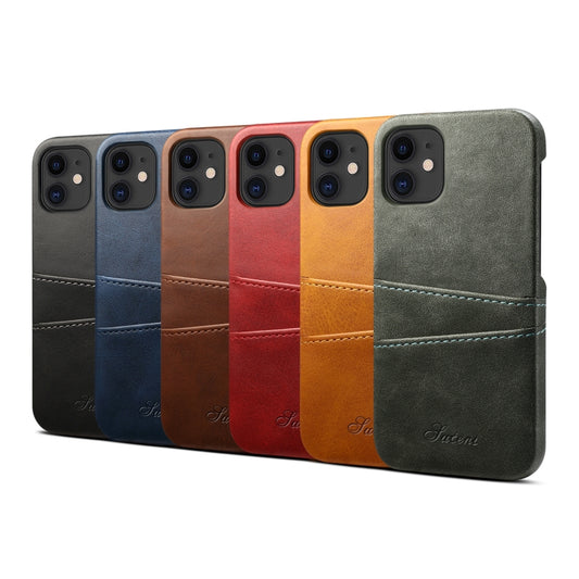 Funda protectora trasera con textura de piel de becerro y ranuras para tarjetas, para iPhone 12 mini, para iPhone 12/12 Pro, para iPhone 12 Pro Max