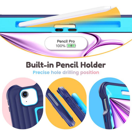 Handle Holder Silicone Hybrid PC Tablet Case with Shoulder Strap, For iPad Air 11 2026 / 2025 / 2024, For iPad 2025 / 2022, For iPad mini 2024 / mini 6