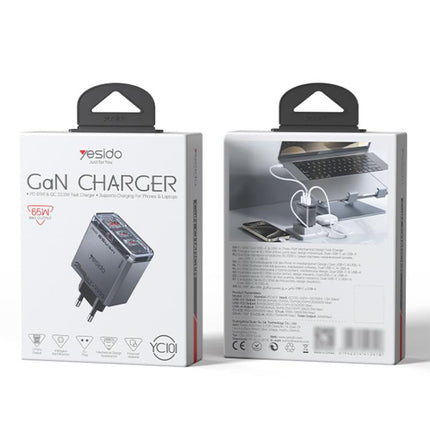 Yesido YC101 65W Mecha GaN Three-port Fast Charger, YC101