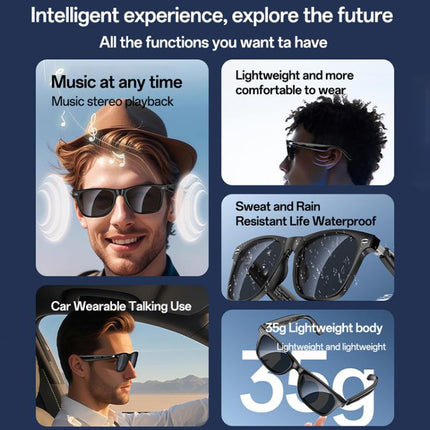 Yesido IO38 Smart Audio Glasses, Bluetooth-Compatible 5.0 Sunglasses with Hi-Fi Sound, Hands-Free Calling, Magnetic Charging & Long Battery Life, IO38