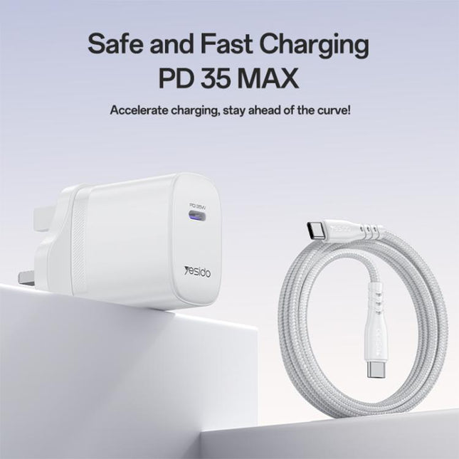 Yesido YC153 PD35W USB-C / Type-C Single Port Fast Charger Set with Type-C to Type-C Cable, YC153