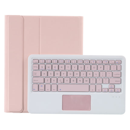 T098B-A Funda protectora con teclado Bluetooth desmontable de TPU con textura de piel prensada en colores caramelo para iPad Air 4 de 10,9 pulgadas (2020), con soporte, ranura para lápiz y función táctil, T098B-A