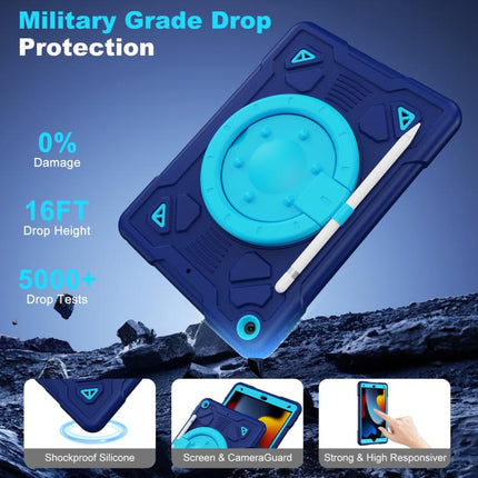 Space Planet Ring Holder Silicone Hydric PC Tablet Case with Shoulder Strap, For iPad 10.2 2021 / 2020 / 2019