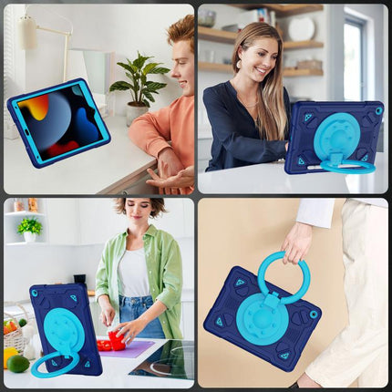 Space Planet Ring Holder Silicone Hydric PC Tablet Case with Shoulder Strap, For iPad 10.2 2021 / 2020 / 2019