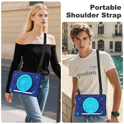 Space Planet Ring Holder Silicone Hydric PC Tablet Case with Shoulder Strap, For iPad 10.2 2021 / 2020 / 2019