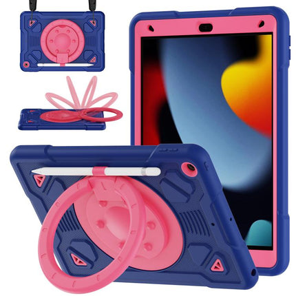 Space Planet Ring Holder Silicone Hydric PC Tablet Case with Shoulder Strap, For iPad 10.2 2021 / 2020 / 2019