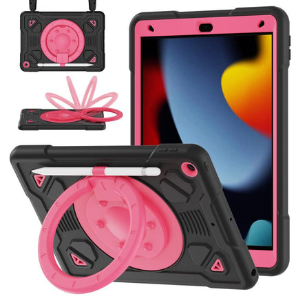 Space Planet Ring Holder Silicone Hydric PC Tablet Case with Shoulder Strap, For iPad 10.2 2021 / 2020 / 2019