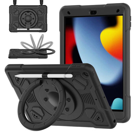 Space Planet Ring Holder Silicone Hydric PC Tablet Case with Shoulder Strap, For iPad 10.2 2021 / 2020 / 2019