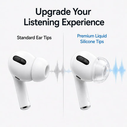 XDcase 4 Pairs Replacement Liquid Silicone Ear Tips, XS/S/M/L Size, For AirPods Pro 3, For AirPods Pro 1 / 2