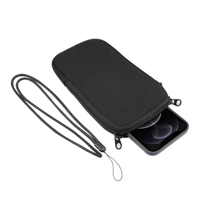 Universal Elasticity Zipper Protective Case Storage Bag with Lanyard For iPhone 12 mini / 4.7-5.4 inch Smart Phones, For iPhone 12 mini