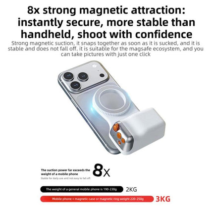 Magnetic Smartphone Shooting Holder Hand Grip Handle Snap On Phone Stand, Single Grip, With Fill Light