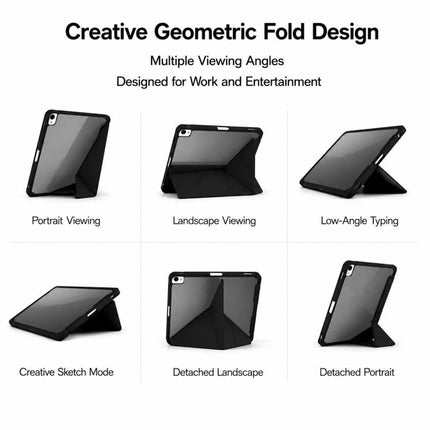 XDcase Rice Grain Texture Y-fold Holder Smart Tablet Leather Case with Pen Slot, For iPad Pro 12.9 inch 2022 / 2021 / 2020