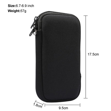 Universelle Aufbewahrungstasche für Schutzhülle mit elastischem Reißverschluss und Trageband für iPhone 12 Pro Max / 6,7-6,9 Zoll Smartphones, für iPhone 12 Pro Max