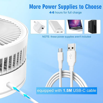 F9 Upgrade Folding Adjustable Height Desktop Electric Fan 8000mAh Battery