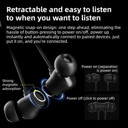 Langsdom BS21 Long Battery Life Magnetic Switch Neckband Bluetooth Headphones