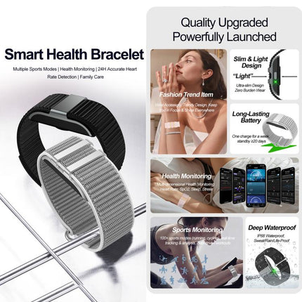 S01 Screenless Fitness Tracker Health Band, 24-Hour Precise Heart Rate Monitoring, Multiple Sports Modes, IP68 Waterproof, Sleep Monitor