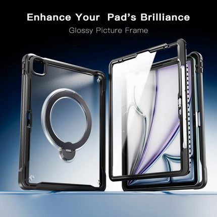 Powerful Sailor Metal Holder Hybrid Tablet Case with Strap & Glass Film, For iPad Air 13 2026 / 2025 / 2024, For iPad Pro 11 2025 / 2024, For iPad 2025 / 2022, For iPad Air 11 2026 / 2025 / 2024
