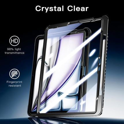 Powerful Sailor Metal Holder Hybrid Tablet Case with Strap & Glass Film, For iPad Air 13 2026 / 2025 / 2024, For iPad Pro 11 2025 / 2024, For iPad 2025 / 2022, For iPad Air 11 2026 / 2025 / 2024